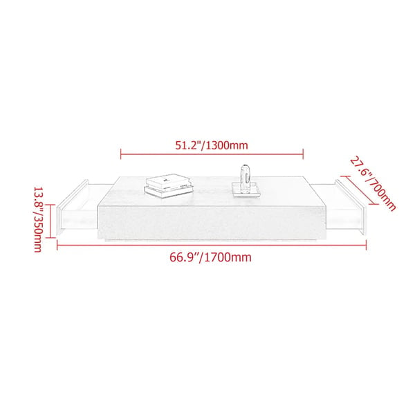 DualSculpt Concealed Drawer Coffee Table