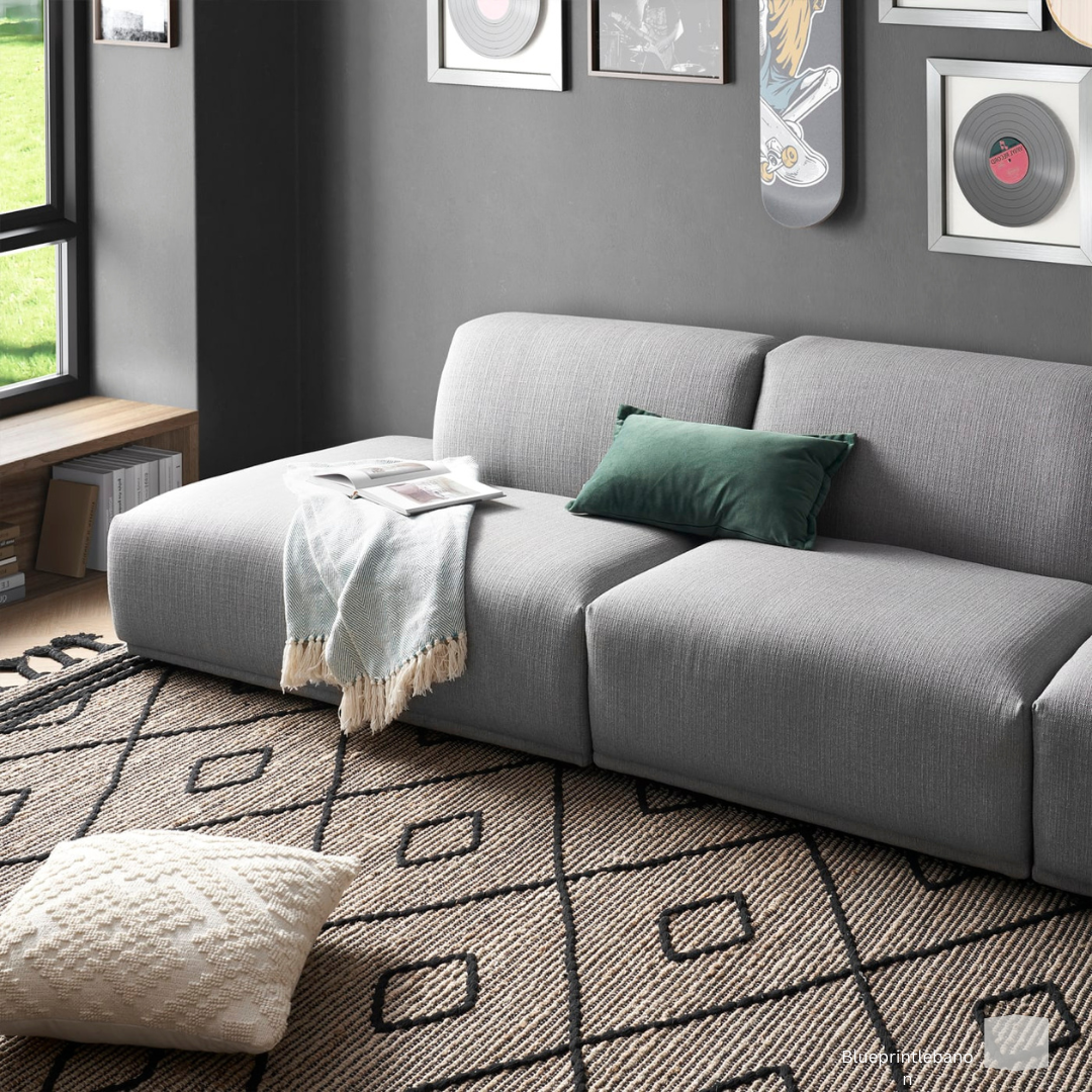 Todd Extended Sectional Chaise Sofa with Ottoman
