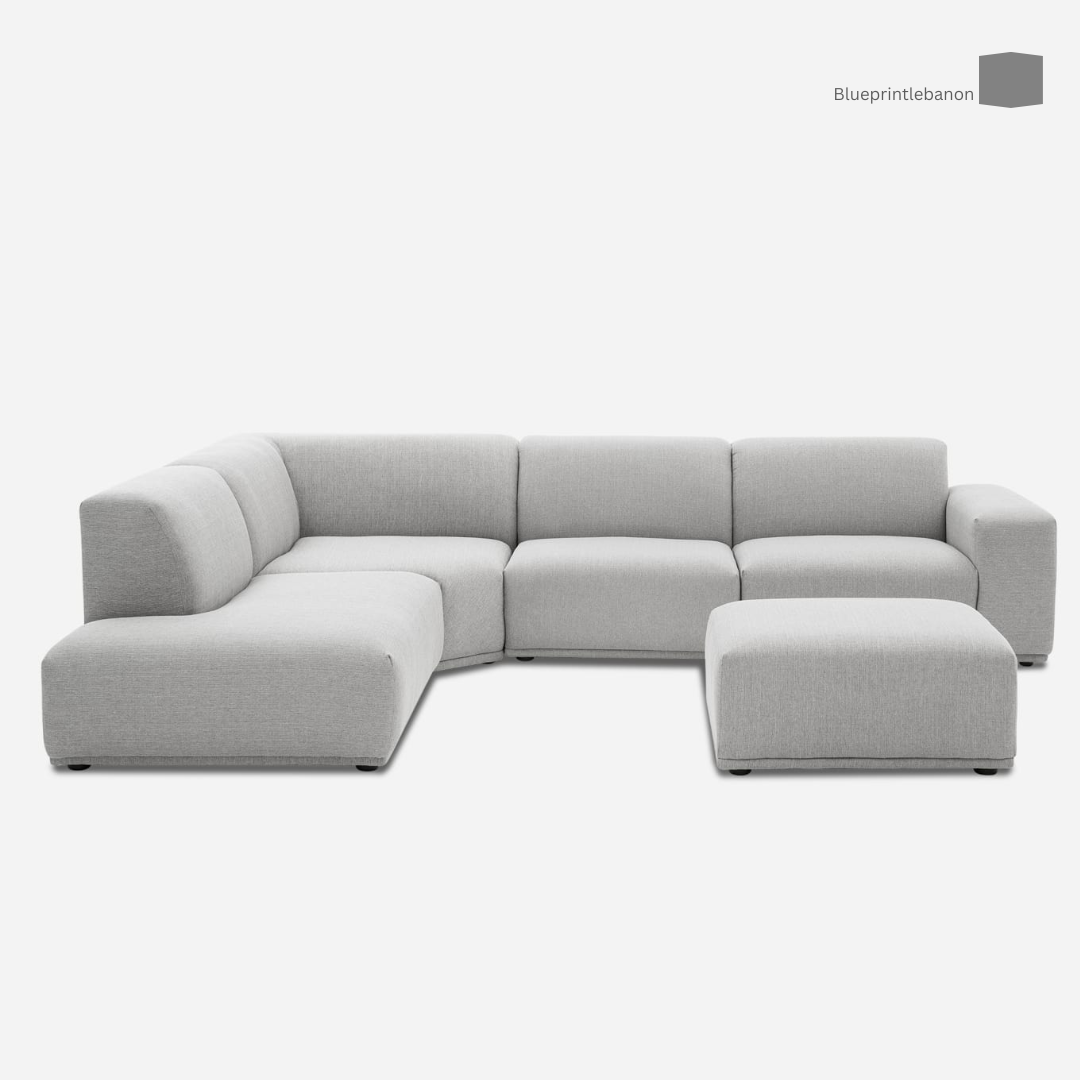 Todd Extended Sectional Chaise Sofa with Ottoman