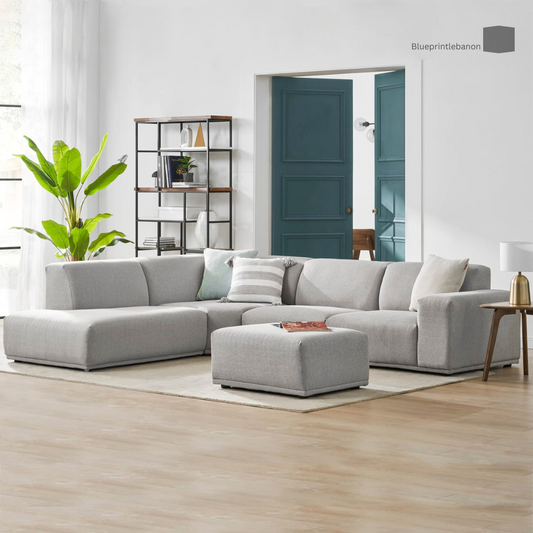 Todd Extended Sectional Chaise Sofa with Ottoman