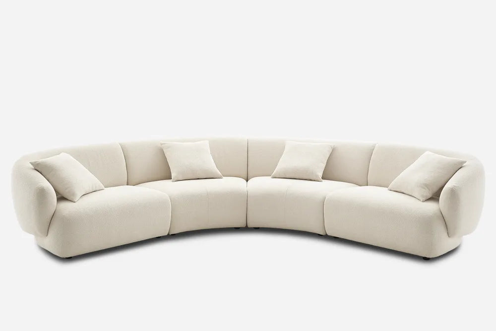Auburn Performance Fabric Curve L-Shape Sectional Sofa