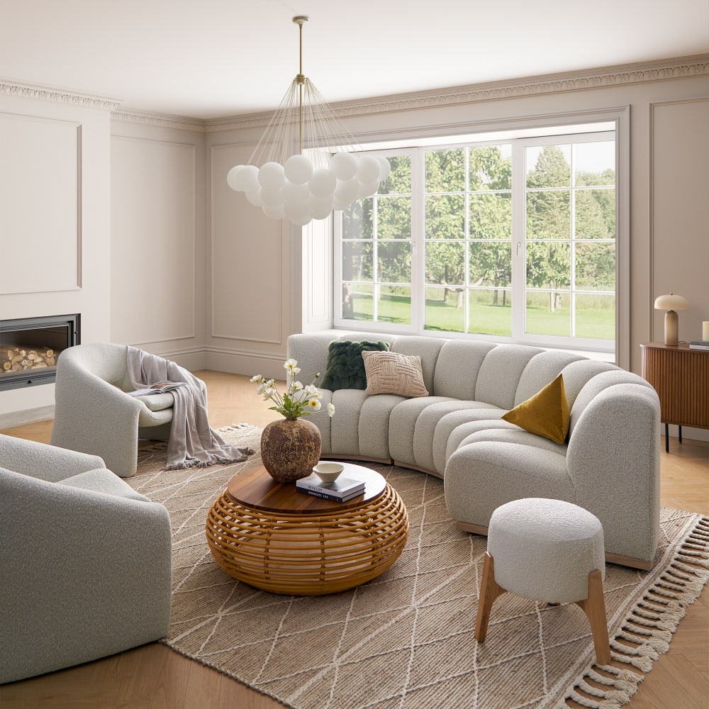 Marlow Performance Bouclé Curve Sofa