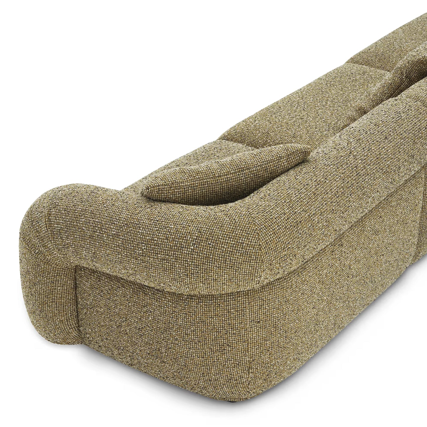 Solari Performance Fabric L-Shaped Sectional Couch with Ottoman