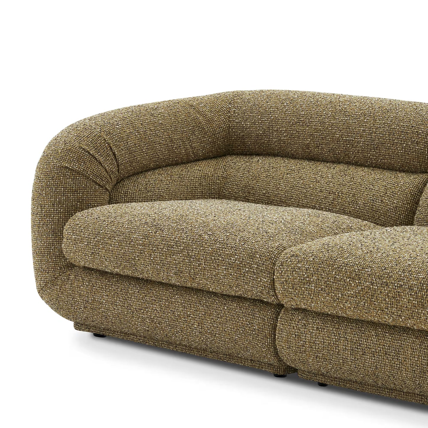 Solari Performance Fabric L-Shaped Sectional Couch with Ottoman